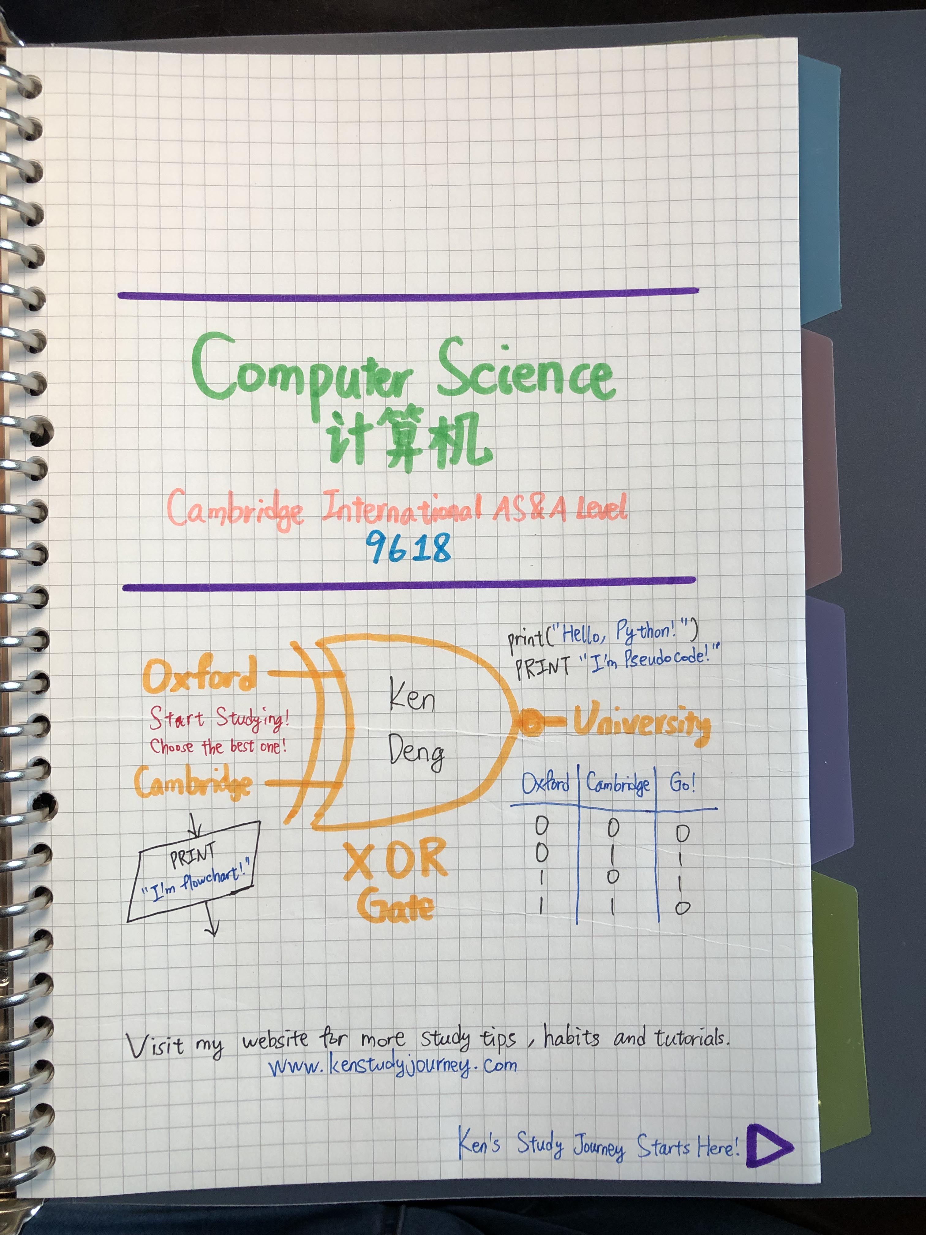 A Level Notebook Computer Science 9618