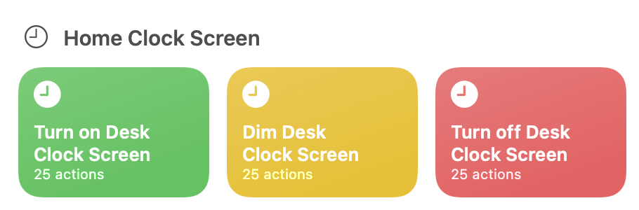 My Desk Clock Shortcuts and API