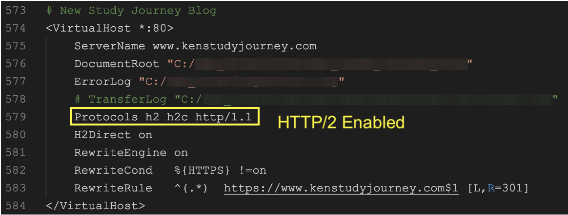 在网站(EPQ作品)中开启HTTP/2功能